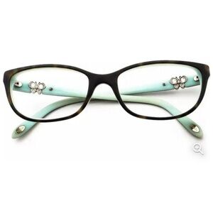 EUC Tiffany & Co. Tortoise & Blue Rhinestone Eyeglass
Frames